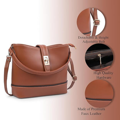 Women's Girls Bucket Cross Body Bag with Sling