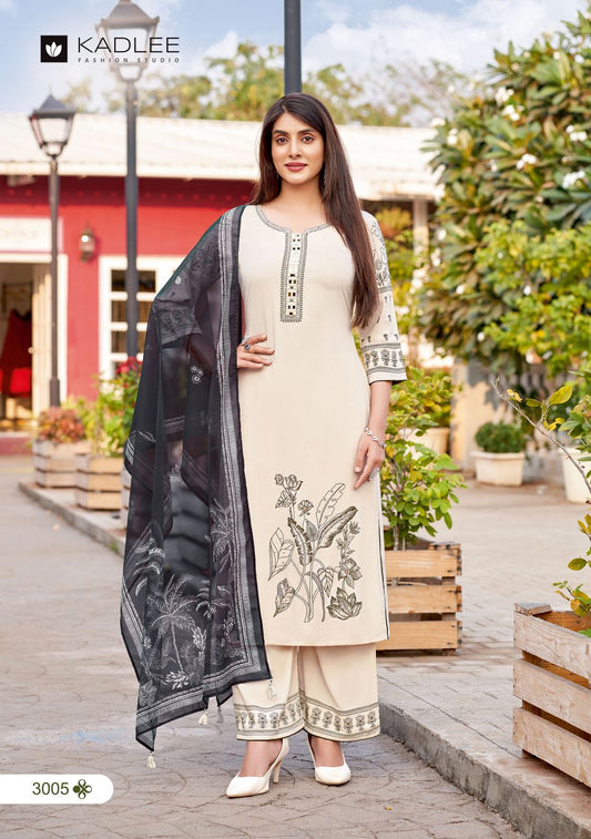simple and subtle 3 pieces kurti set for office and daily wear