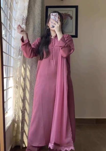 MD Pakistani Kurta Pent with Chiffon Dupatta Set