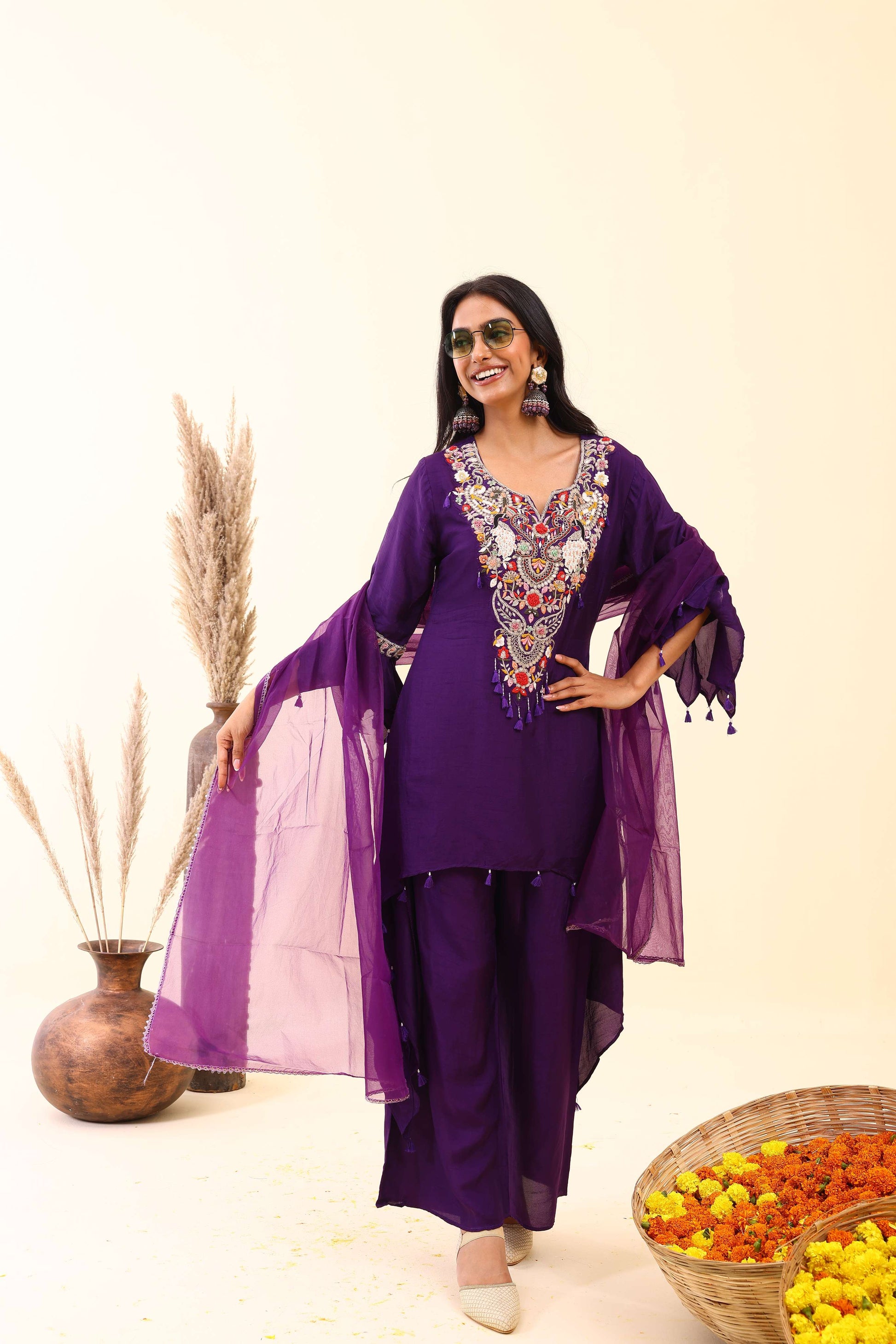Royal Purple Ethnic Set