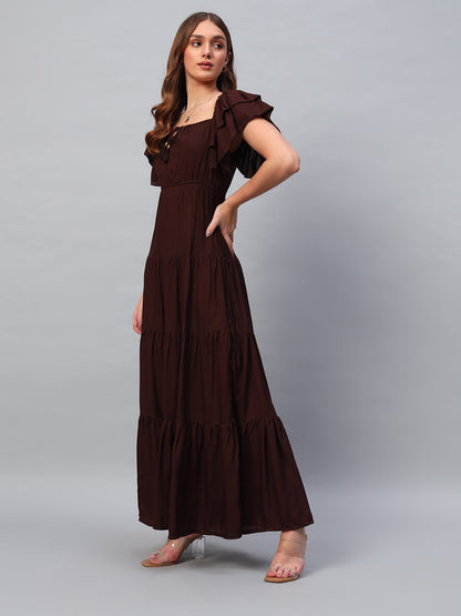 Brown Cotton Maxi Dress