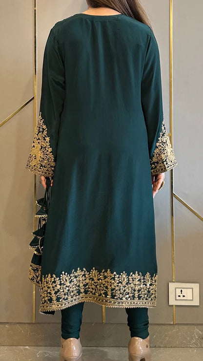 Baroque Crepe Phiran Kurta with Churidar