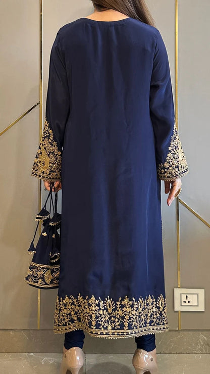 Baroque Crepe Phiran Kurta with Churidar