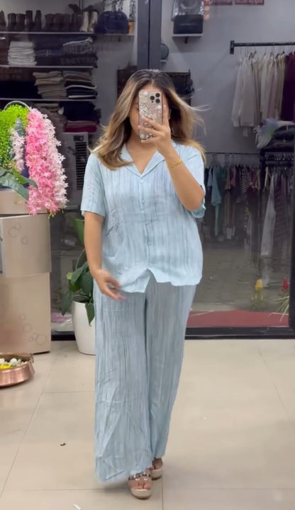 New Color Stylish Cotton Mix Linen Co-Ord Set