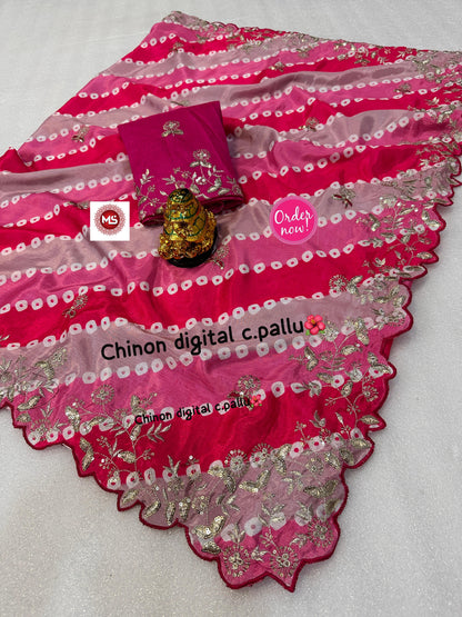*pacrangi special bandhej pattern sarees..