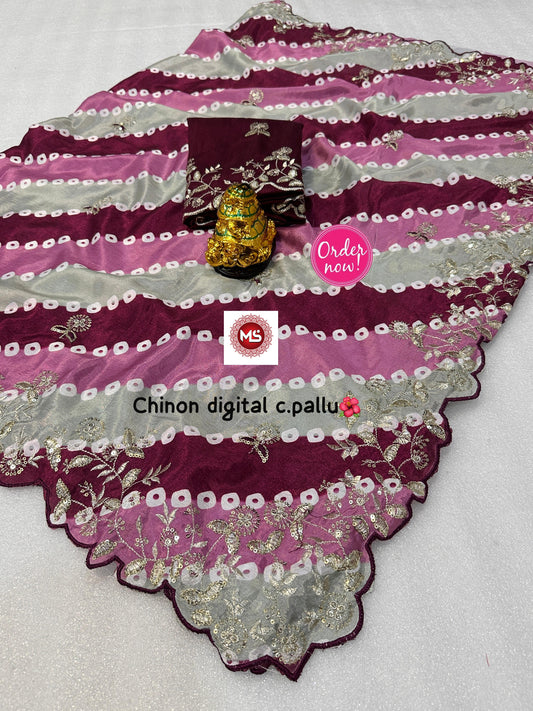 *pacrangi special bandhej pattern sarees..