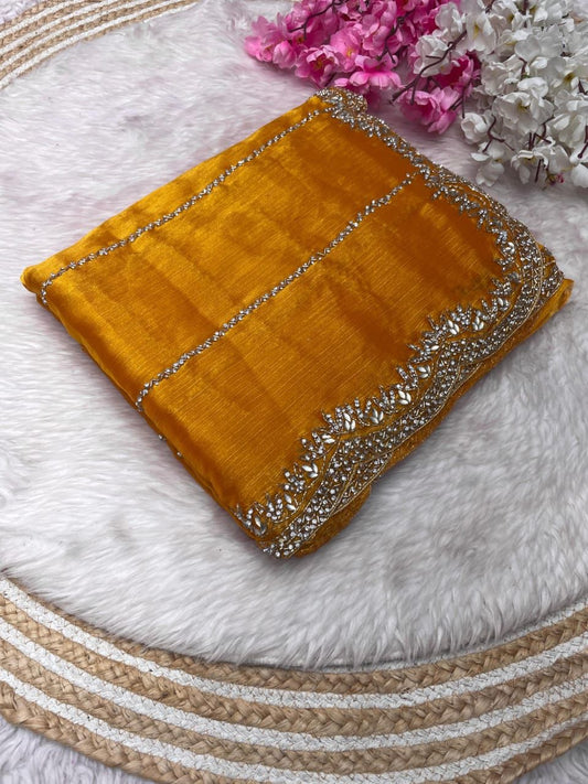 YELLOW New Party Wear Launching Designer saree