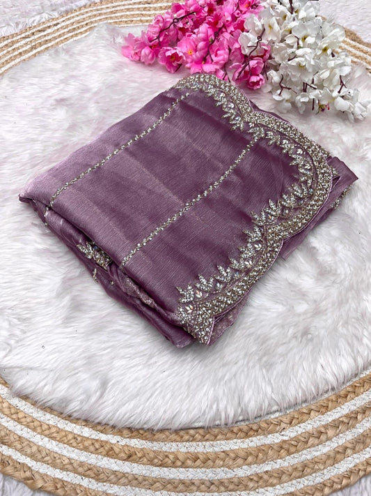 PURPLE New Party Wear Launching Designer saree