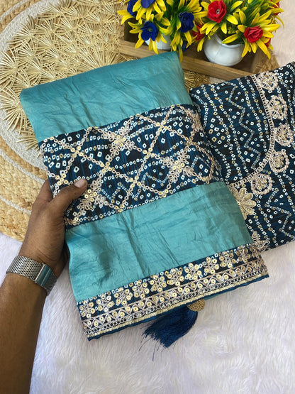 BRAND UPGRAD HUB PURE GOLD CRUSH SAREE