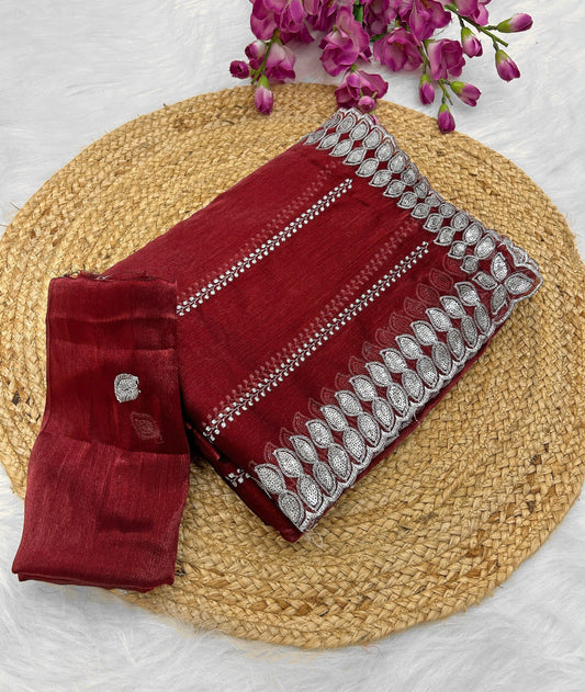 Pure soft Jimmy choo silk sarees with amazing sequence work