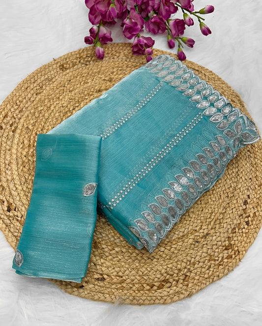 Pure soft Jimmy choo silk sarees with amazing sequence work