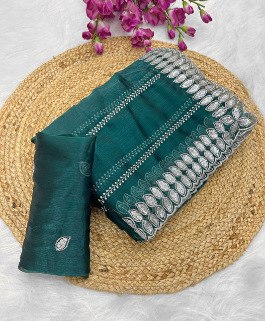 Pure soft Jimmy choo silk sarees with amazing sequence work
