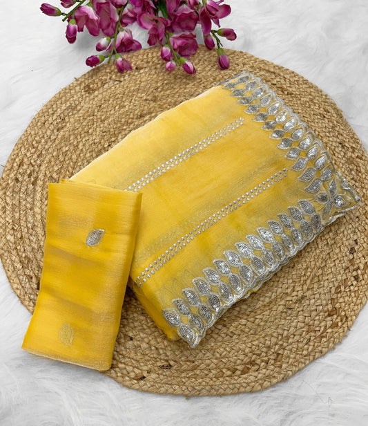 Pure soft Jimmy choo silk sarees with amazing sequence work
