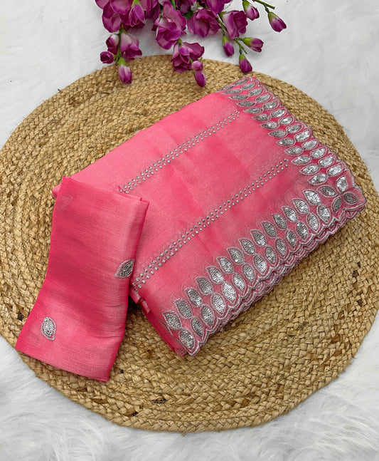 Pure soft Jimmy choo silk sarees with amazing sequence work