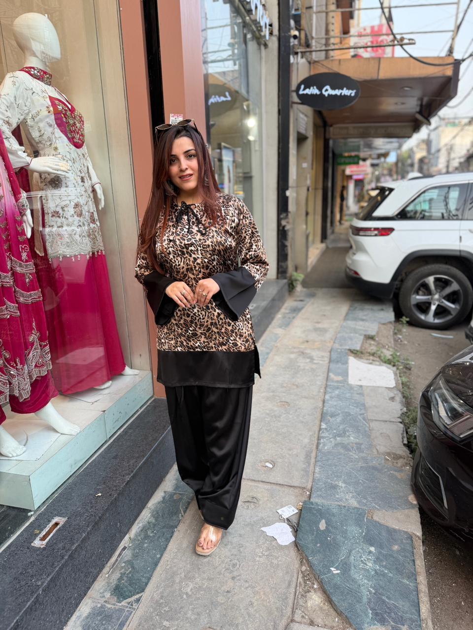 New Stylish Print Shirt And Palazza Suit Set