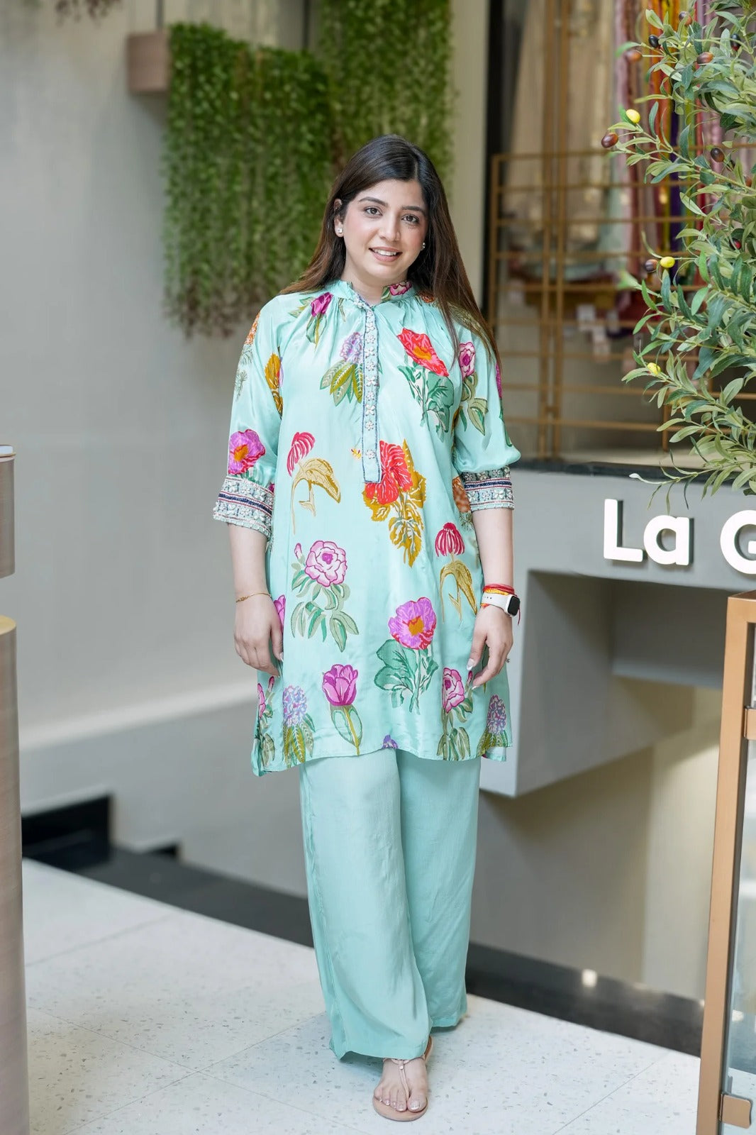 Saumiya floral printed pure and soft crepe cord-set for women