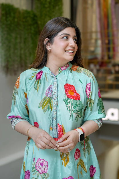Saumiya floral printed pure and soft crepe cord-set for women
