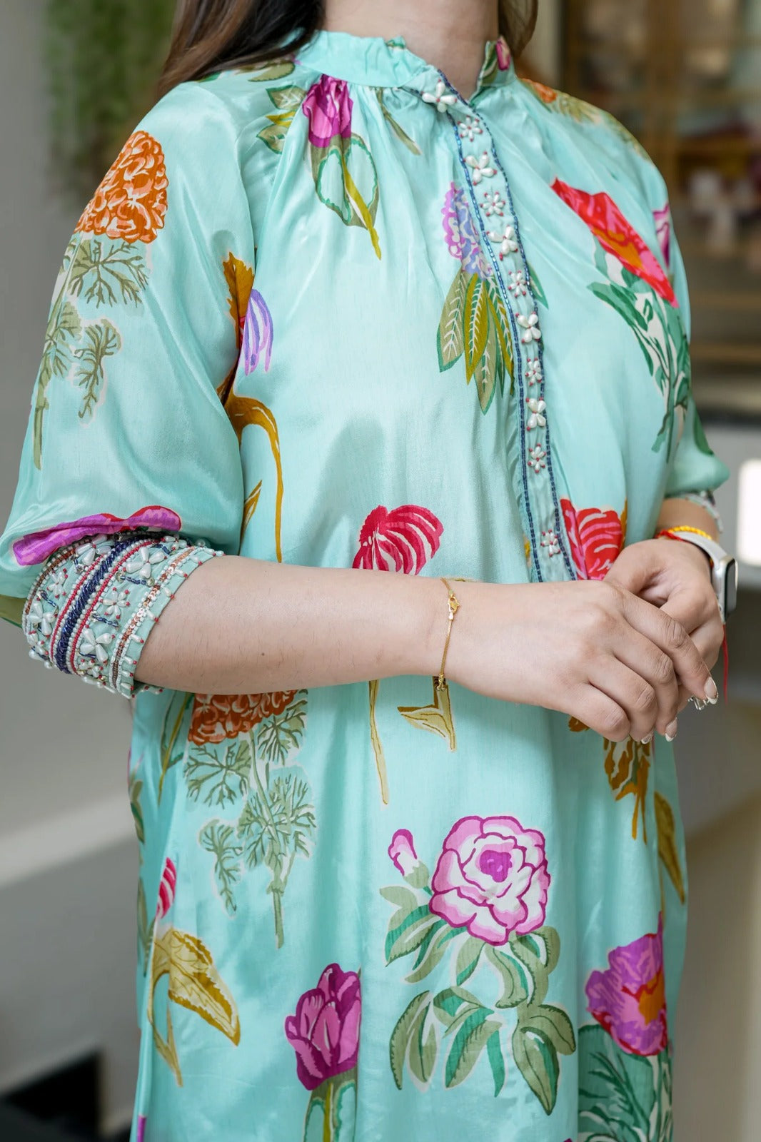 Saumiya floral printed pure and soft crepe cord-set for women