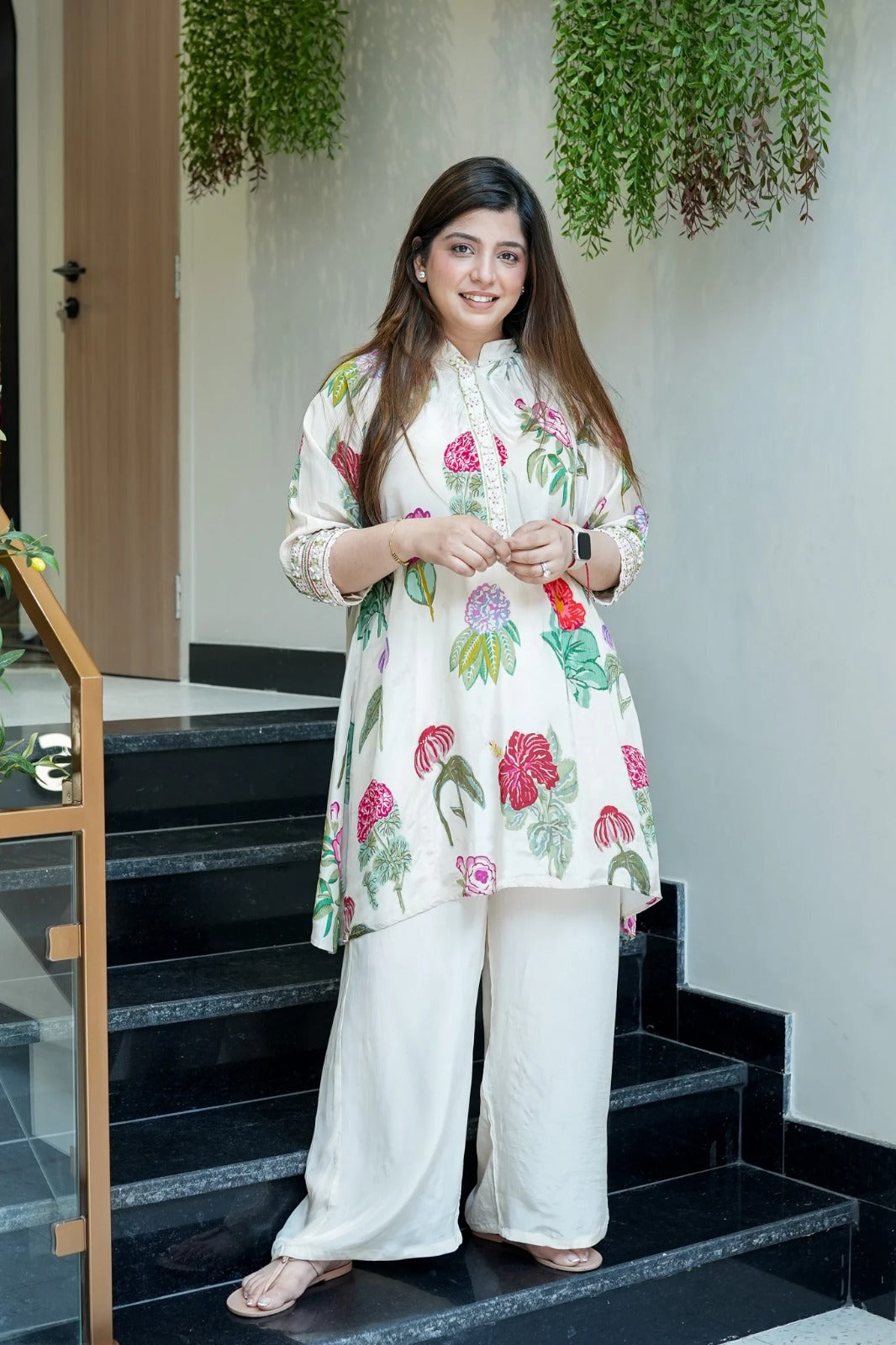 Saumiya floral printed pure and soft crepe cord-set for women