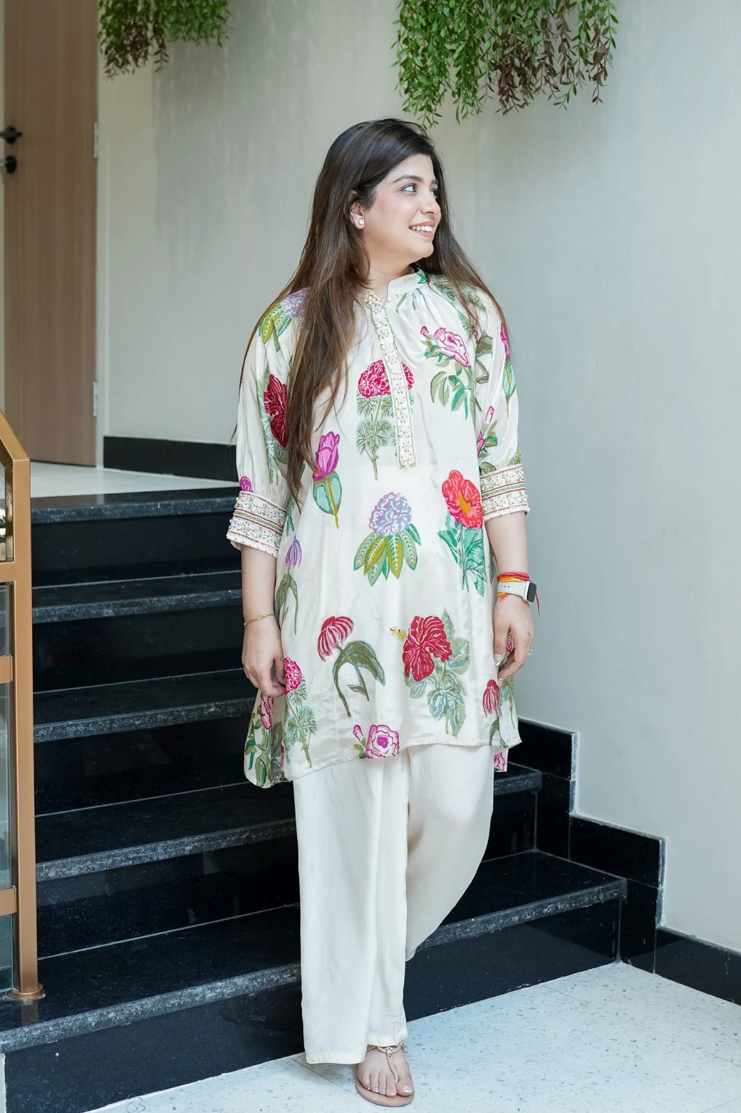 Saumiya floral printed pure and soft crepe cord-set for women