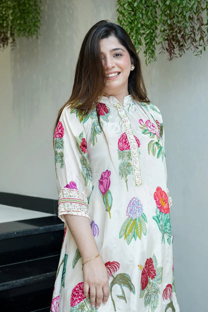Saumiya floral printed pure and soft crepe cord-set for women