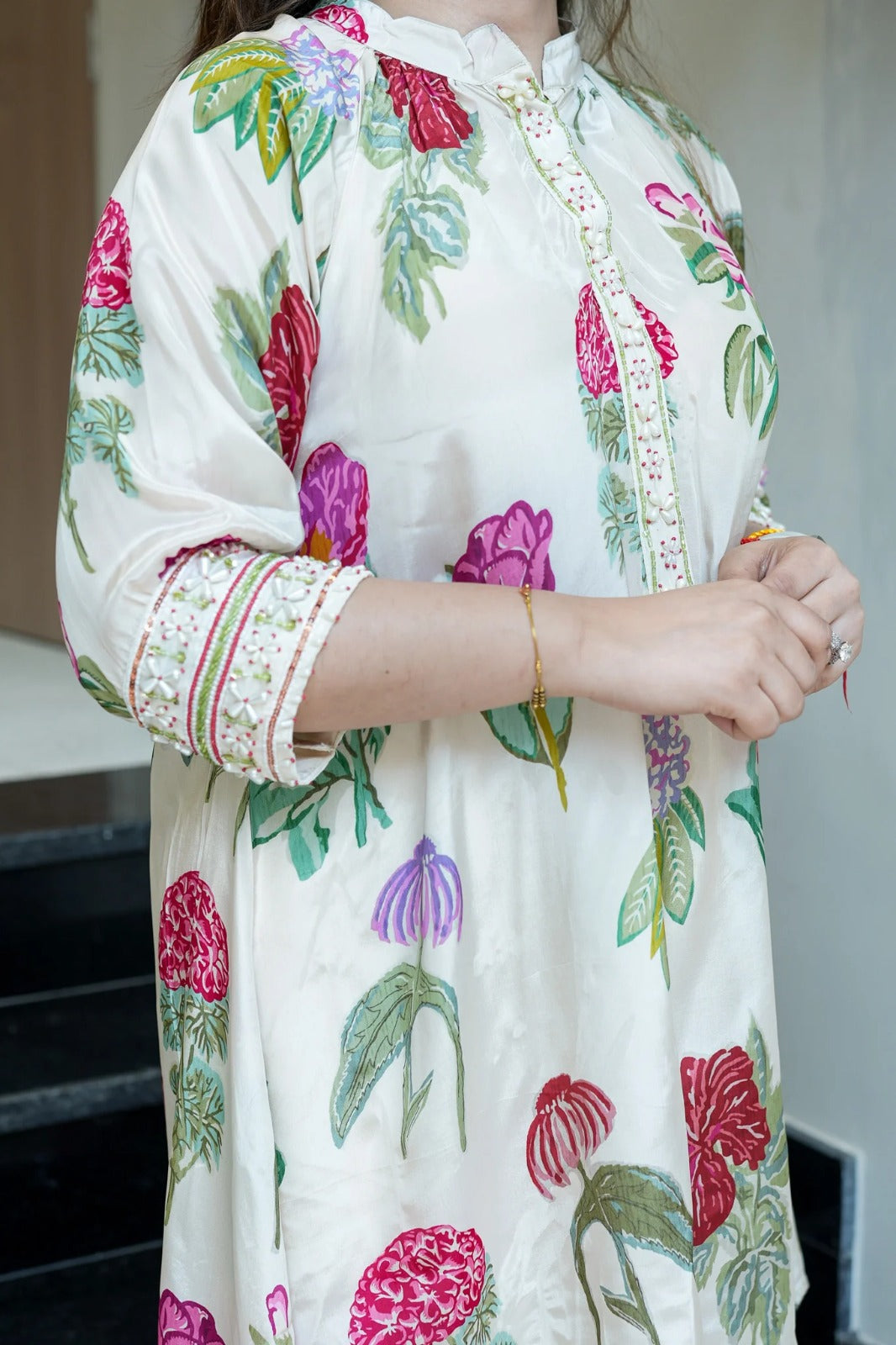 Saumiya floral printed pure and soft crepe cord-set for women