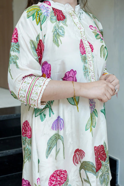 Saumiya floral printed pure and soft crepe cord-set for women