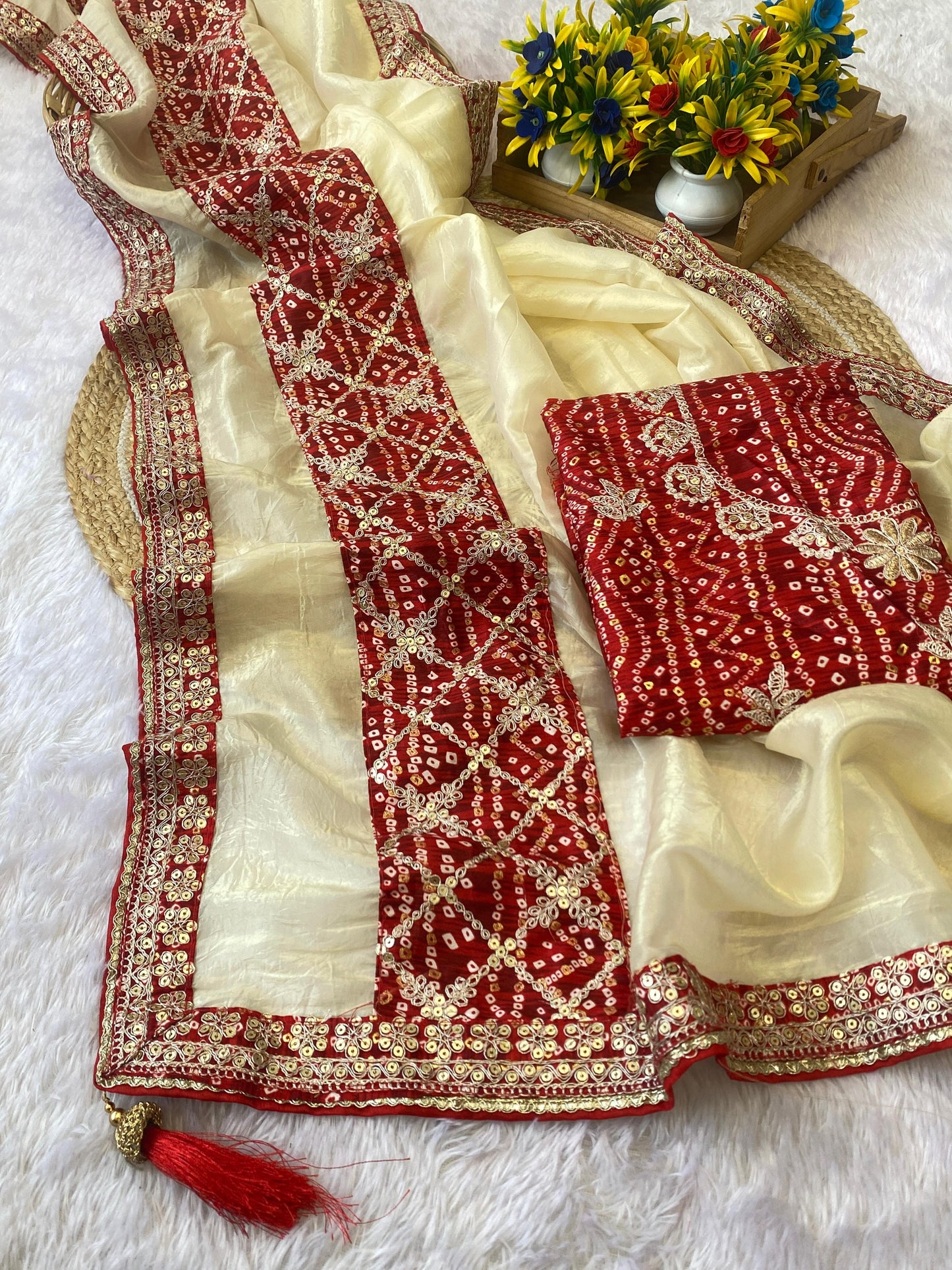 BRAND UPGRAD HUB PURE GOLD CRUSH SAREE