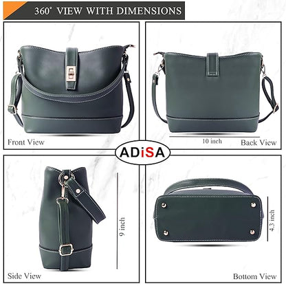 Women's Girls Bucket Cross Body Bag with Sling