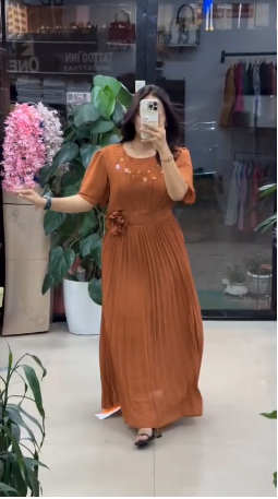 Designer Gown with Belt Full Flared Gown for Women Maxi Official Look