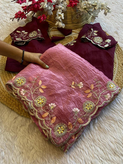 Crush Silk Sarees With Stunning Are a Glamorous And Luxurious Choice For special occasions