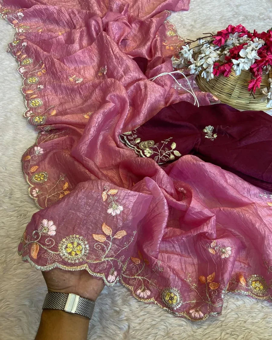 Crush Silk Sarees With Stunning Are a Glamorous And Luxurious Choice For special occasions