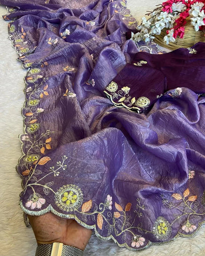 Crush Silk Sarees With Stunning Are a Glamorous And Luxurious Choice For special occasions