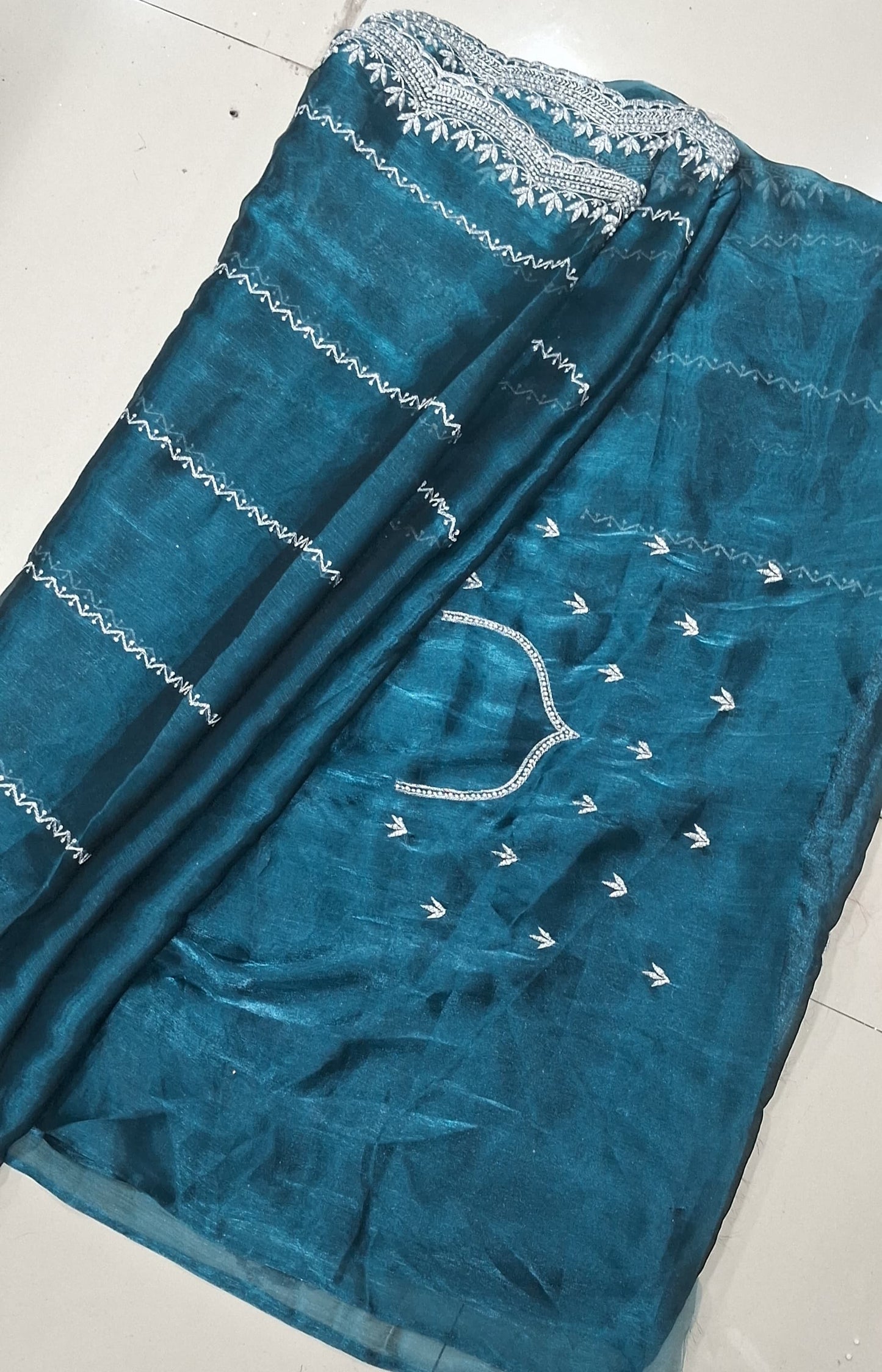 DARK CYAN Party Wear Launching Designer Dana Handwork
