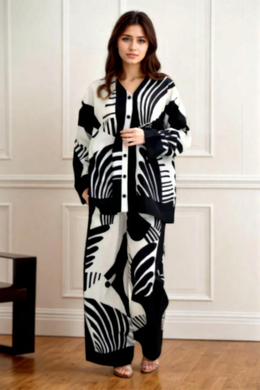 Chic Abstract Pattern Co-Ord Set