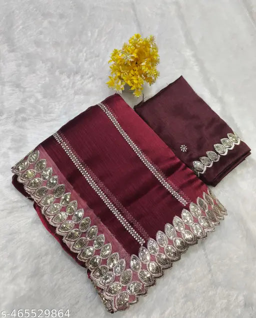 Pure soft Jimmy choo silk sarees with amazing sequence work