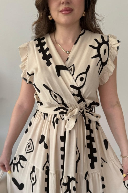 Mayaa printed peplum maxi dress for women