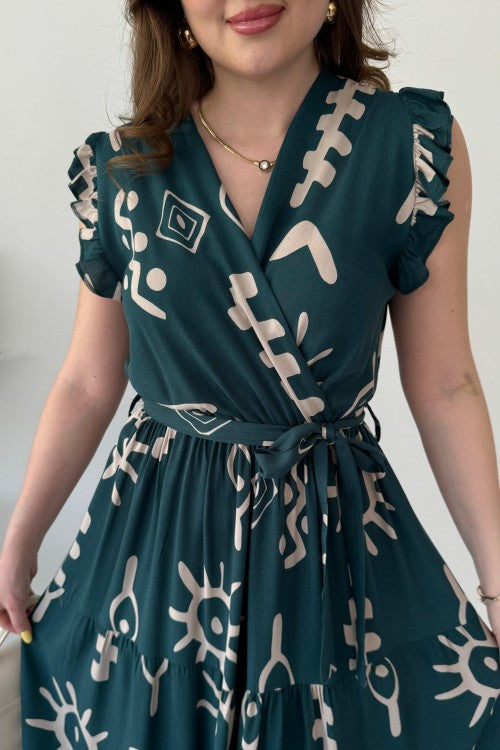 Mayaa printed peplum maxi dress for women