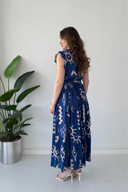 Mayaa printed peplum maxi dress for women