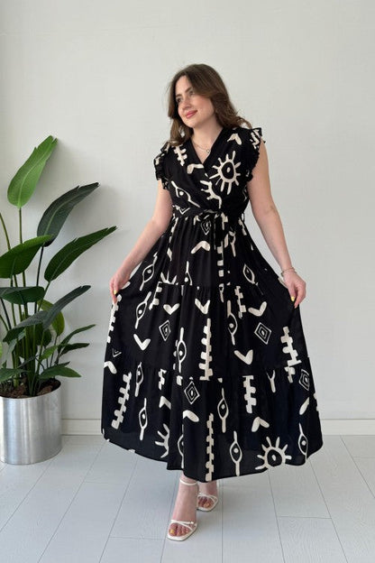 Mayaa printed peplum maxi dress for women