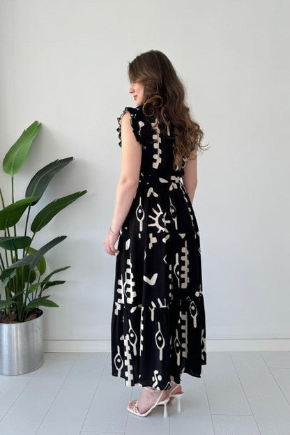Mayaa printed peplum maxi dress for women